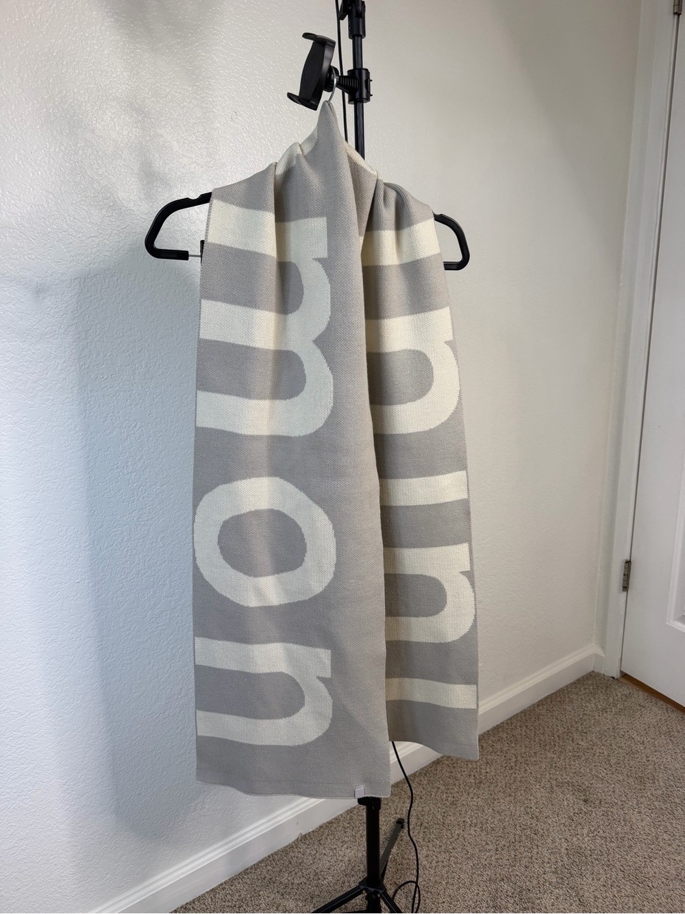 Lululemon Gray White Oversized Knit Scarf Wrap Shawl